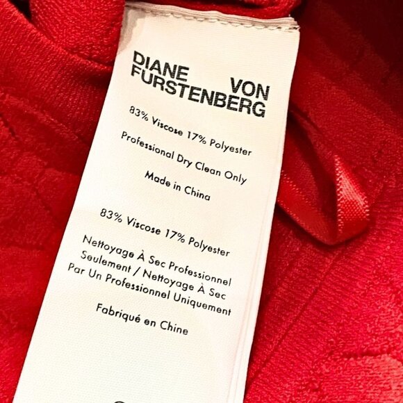NWT DIANE VON FURSTENBERG DEPT RAY RED WRAP HONEYCOMB KNIT DRESS - S - Picture 9 of 9